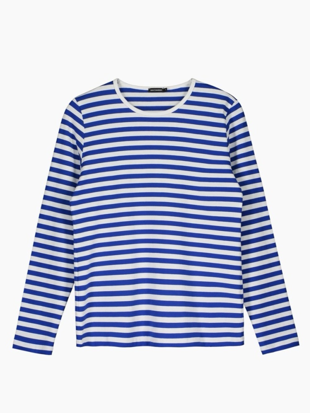 Marimekko Mari Jersey Shirt Breton Stripe Long Sleeve Royal Blue & White M